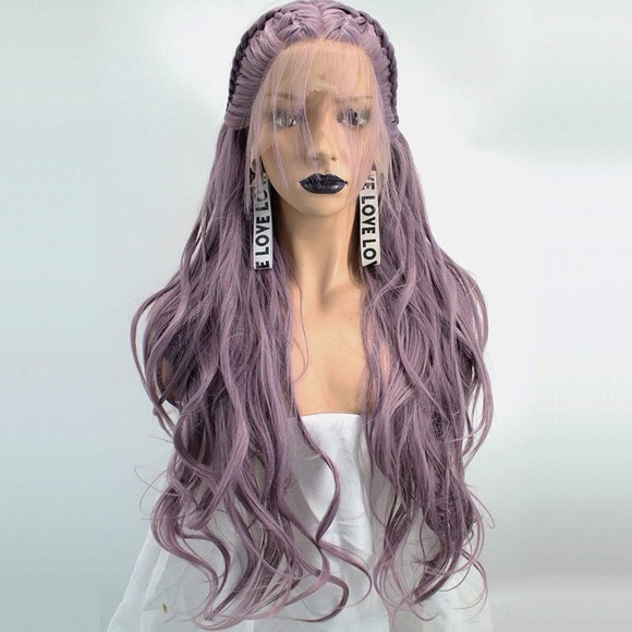 💫LUNA PURPLE 22” BRAIDED LACE-FRONT Wig💫 *NWT* - Picture 2 of 5